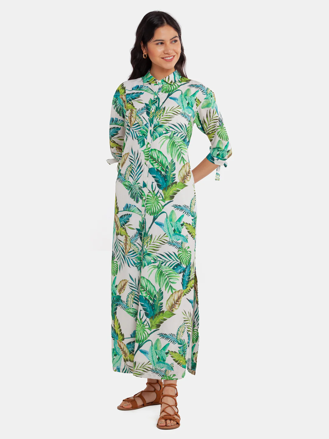 White Printed Maxi Dress - Image 2