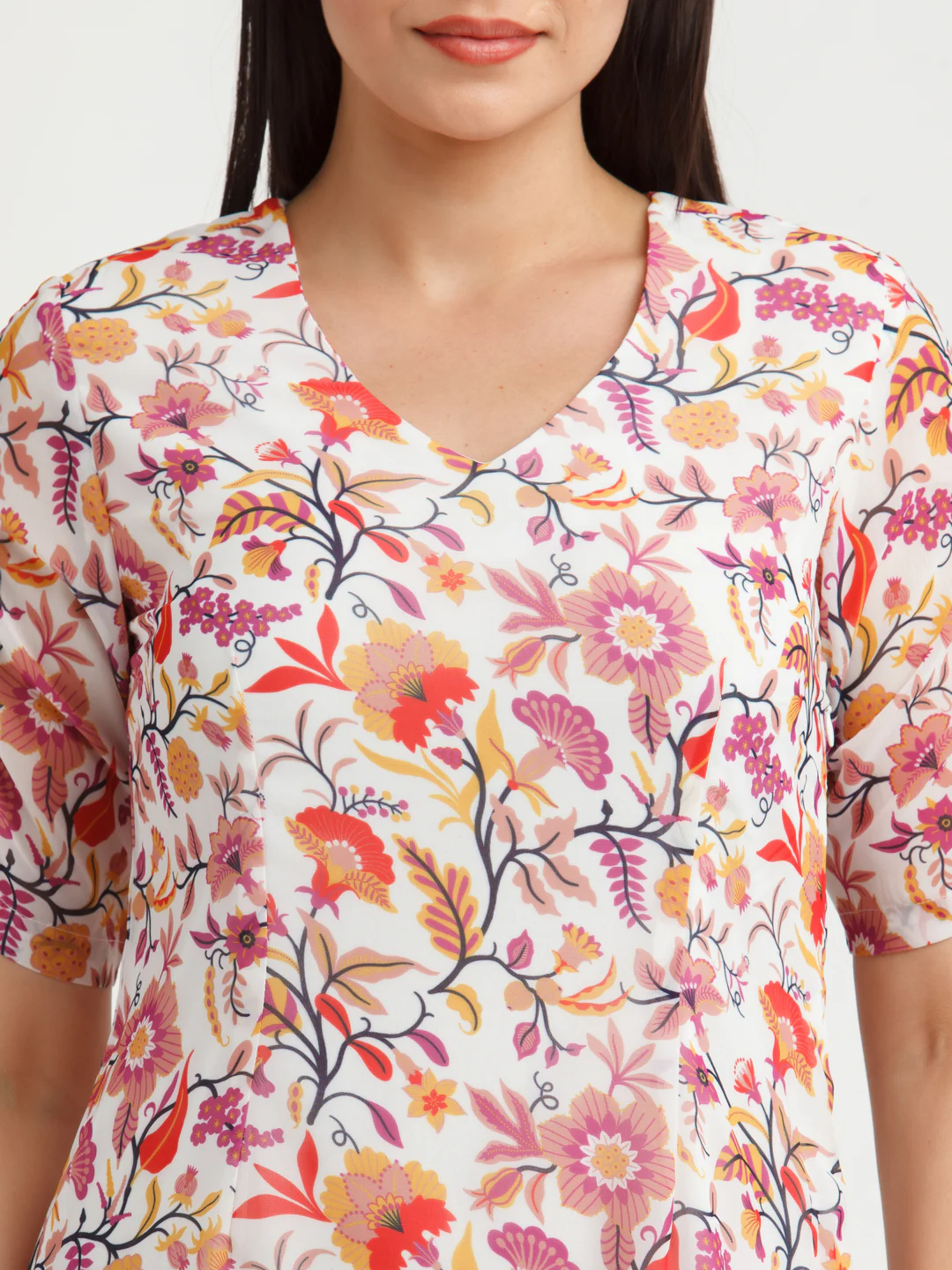 White Printed Mini Dress - Image 6