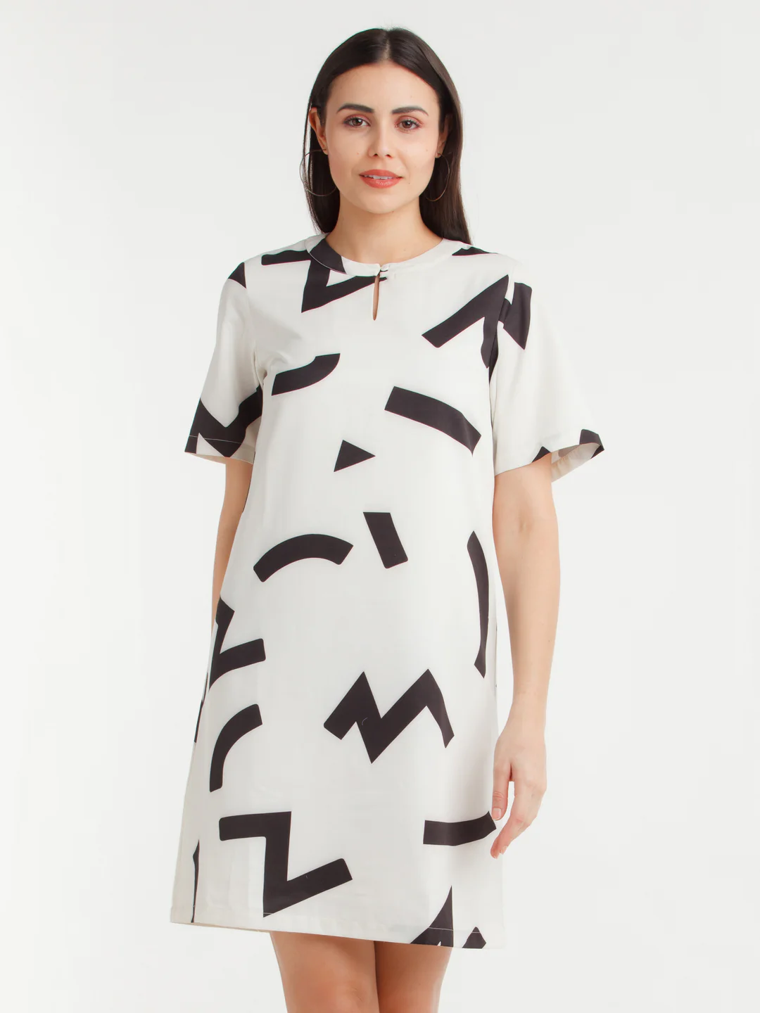 White Printed Mini Dress - Image 2