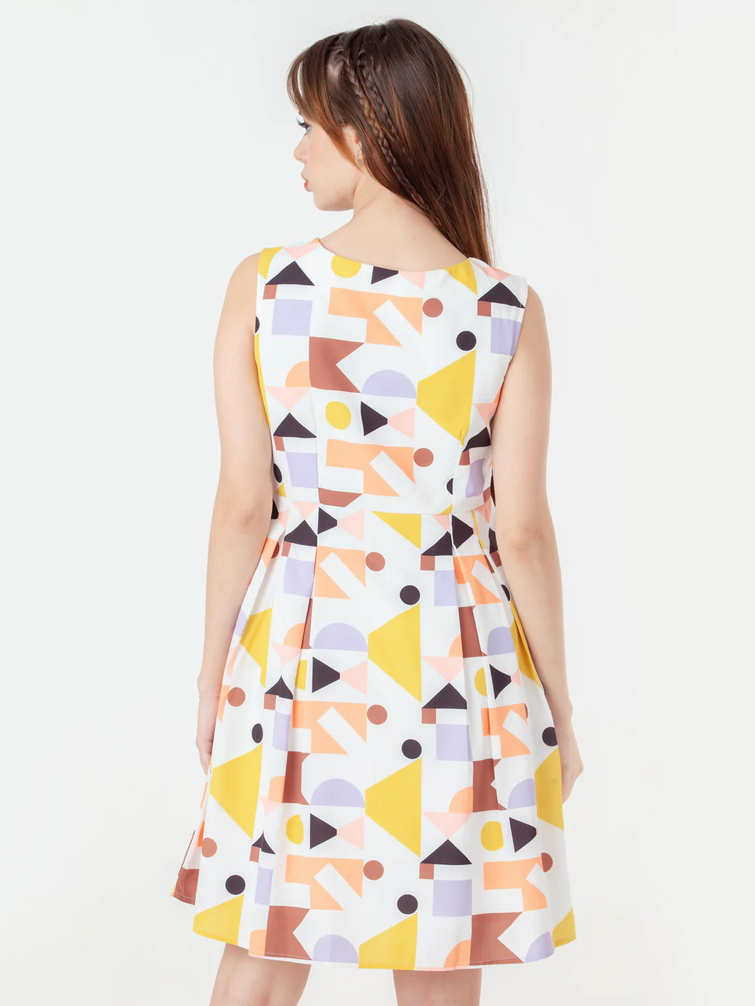 White Printed Regular Short Dress - Image 4