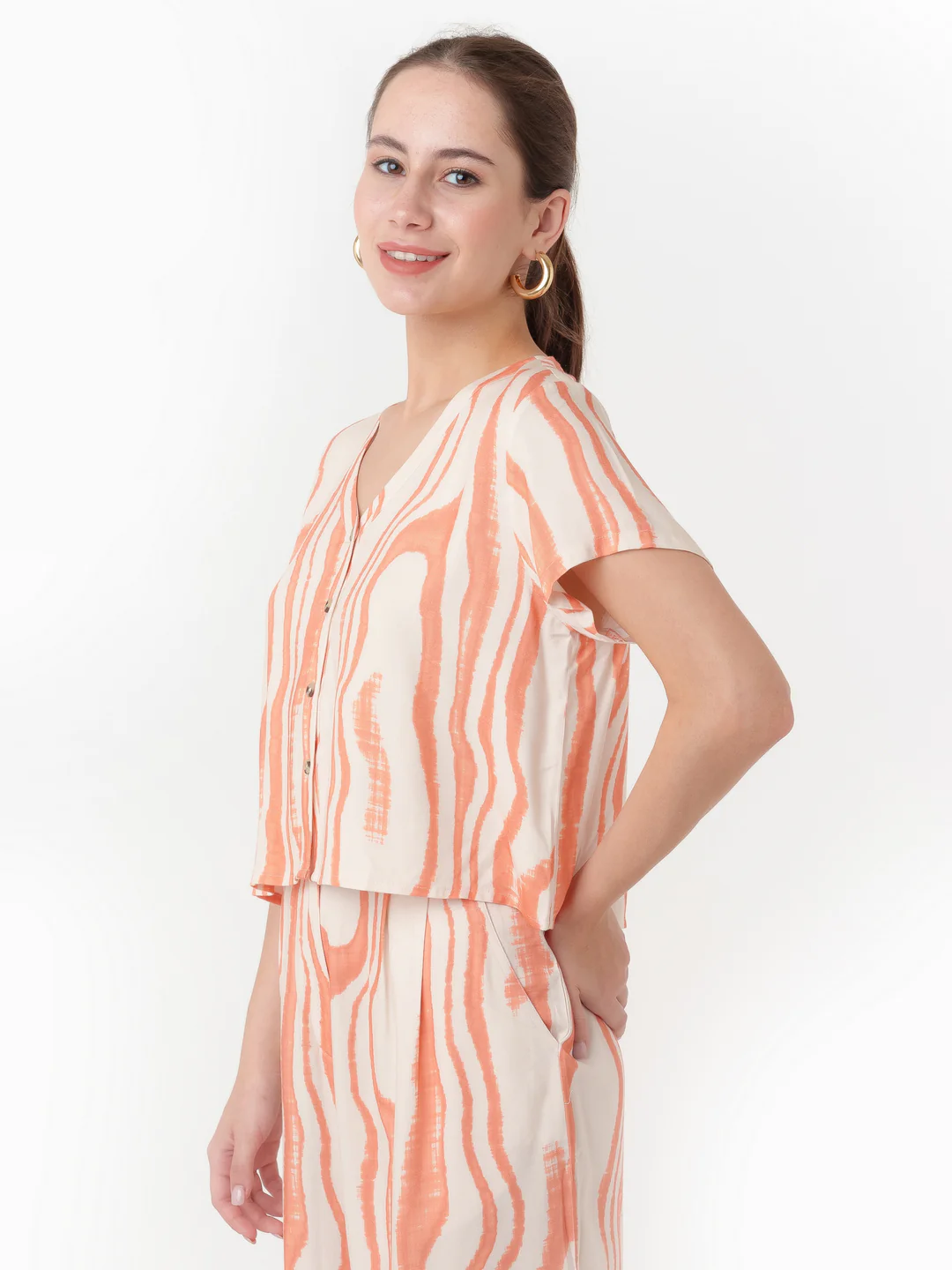 White Printed Regular Top - Image 3