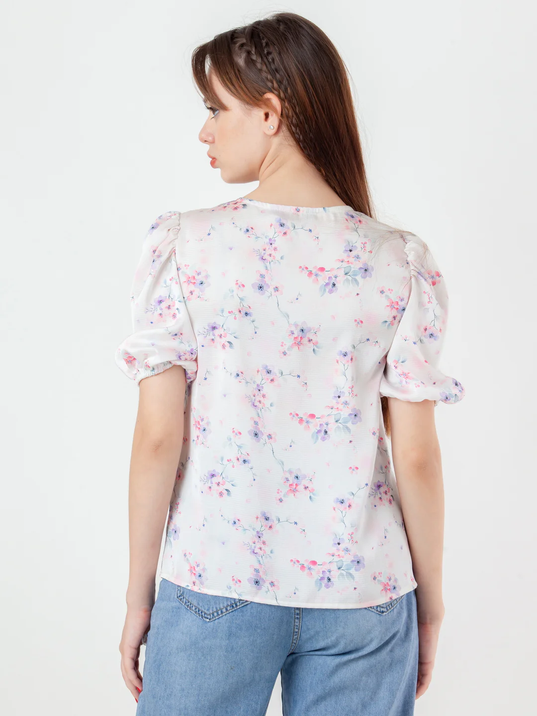 White Printed Regular Top - Image 4