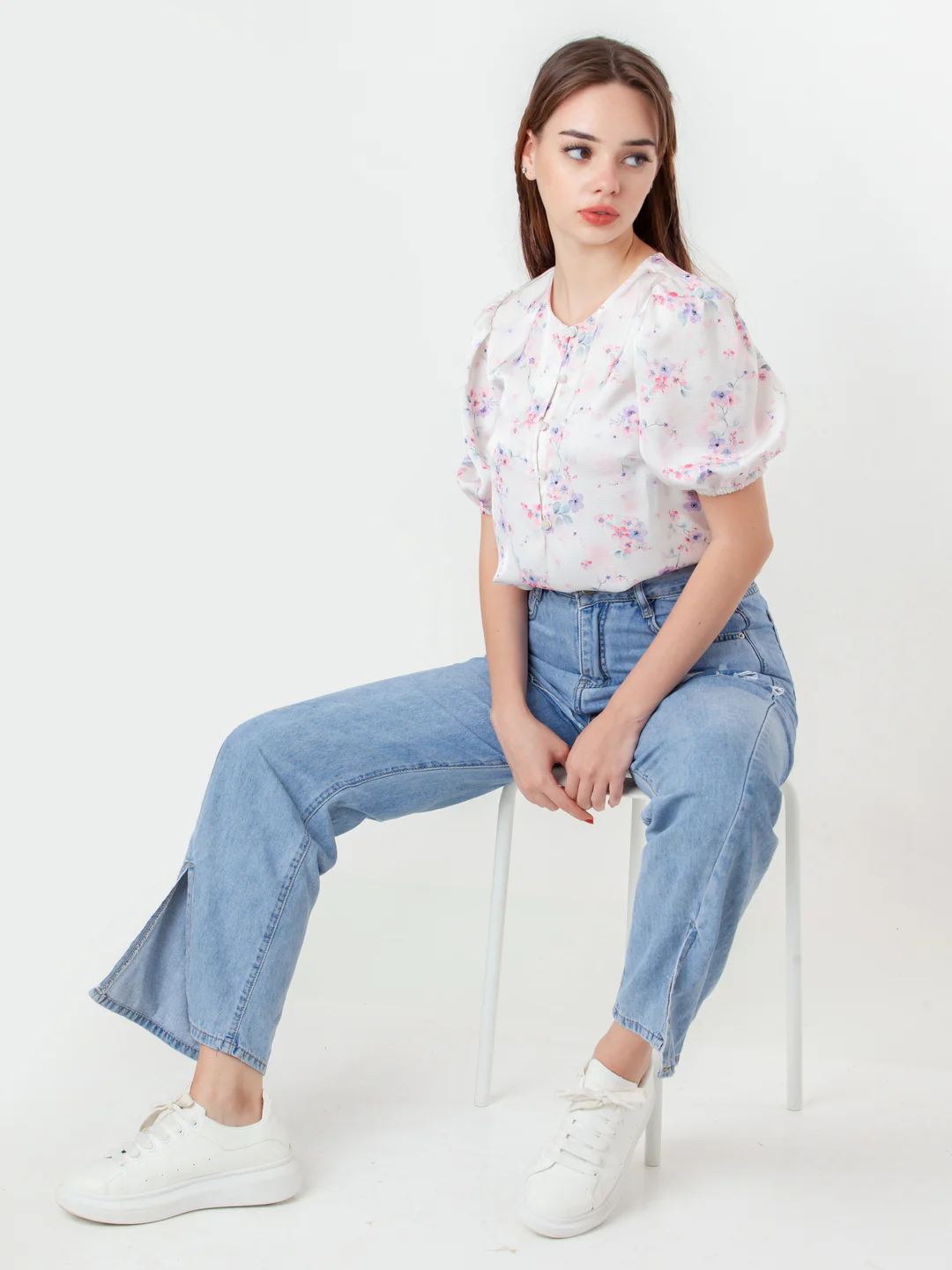White Printed Regular Top - Image 5