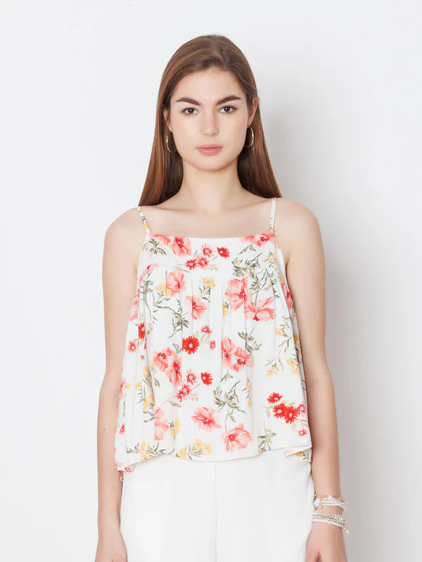 White Printed Relaxed Fit Top - Image 2