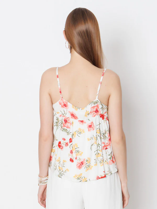 White Printed Relaxed Fit Top - Image 4