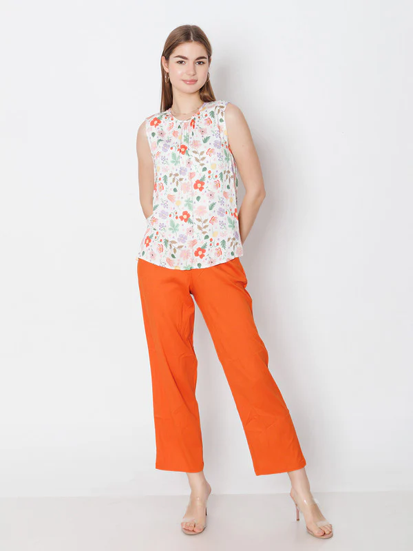 White Printed Relaxed Fit Top - Image 5