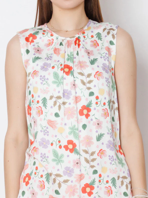 White Printed Relaxed Fit Top - Image 6