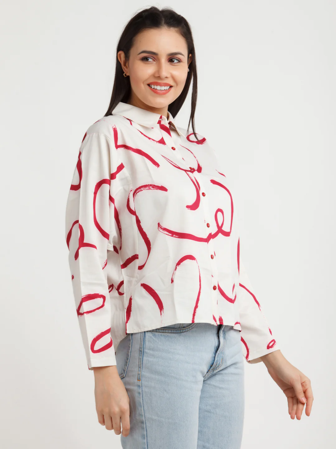 White Printed Shirt - Image 3