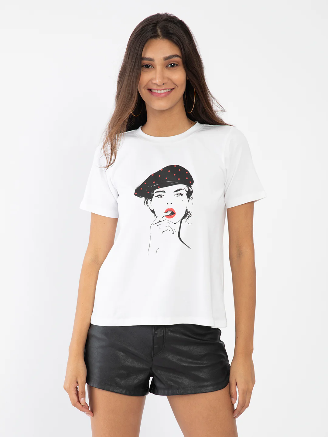 White Printed T-Shirt - Image 2