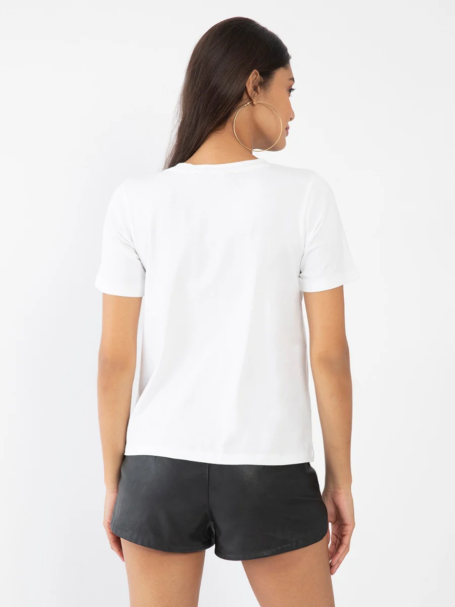 White Printed T-Shirt - Image 4