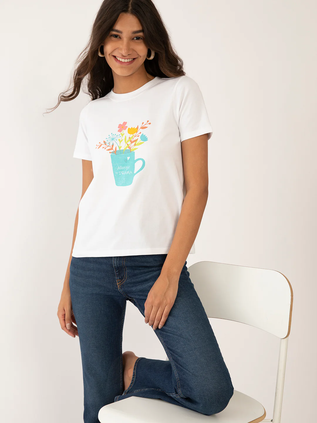 White Printed T-Shirt