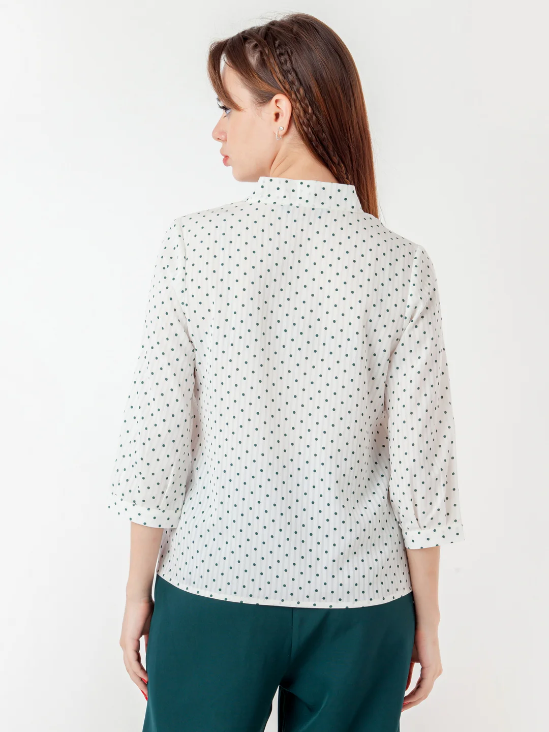 White Printed Tie-Up Neck Top - Image 6