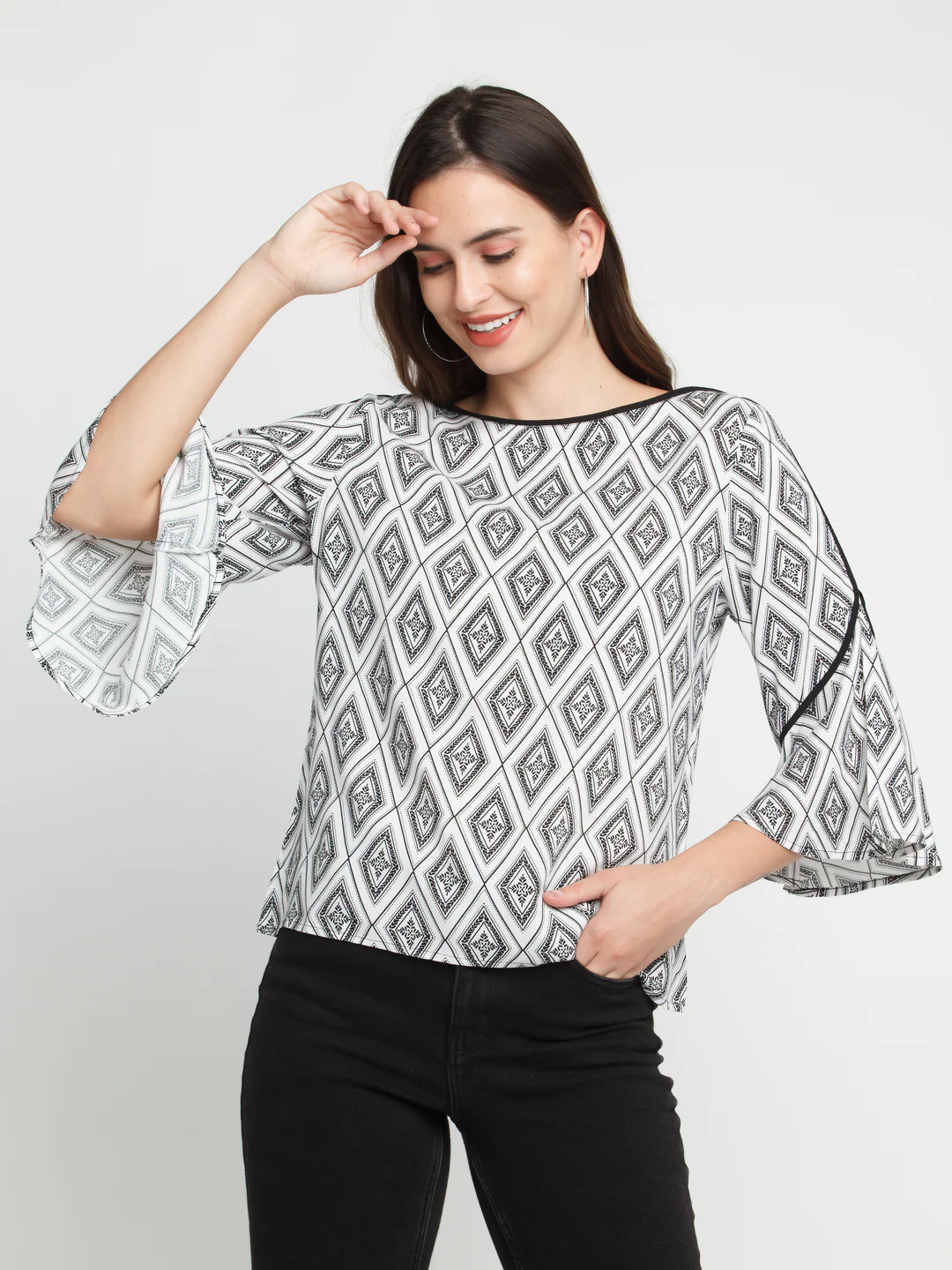 White Printed Top - Image 2