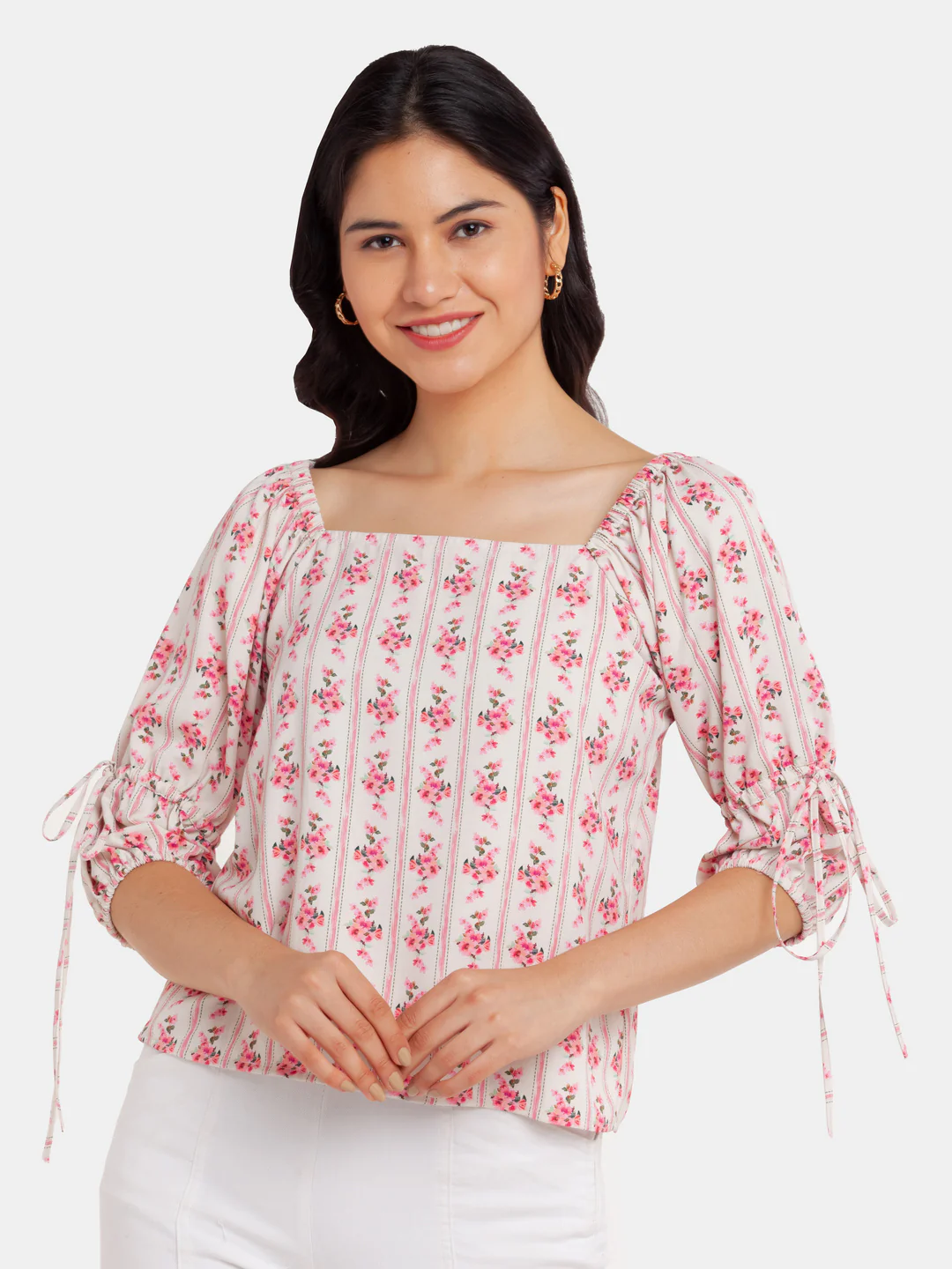 White Printed Top - Image 2
