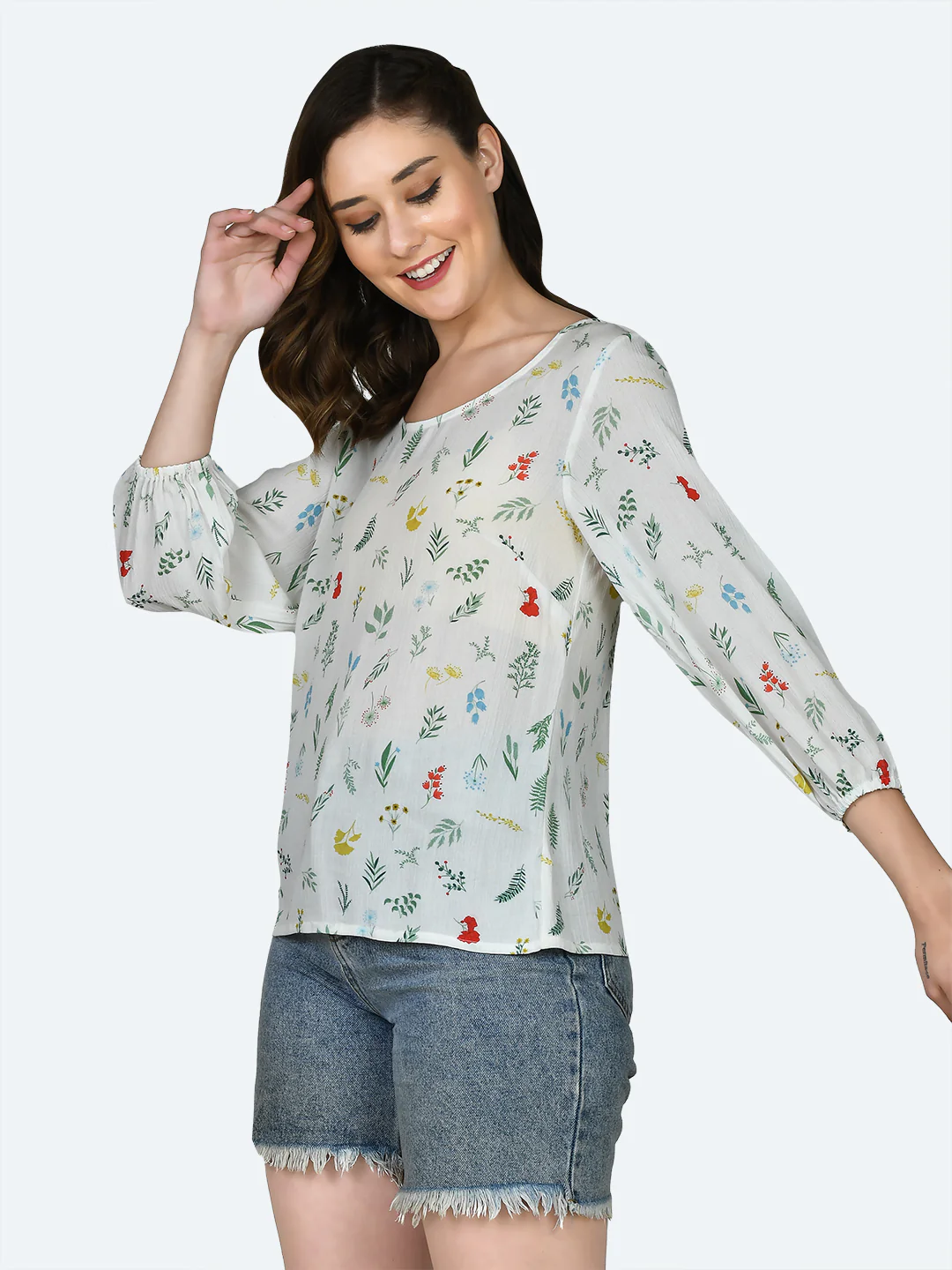 White Printed Top - Image 3