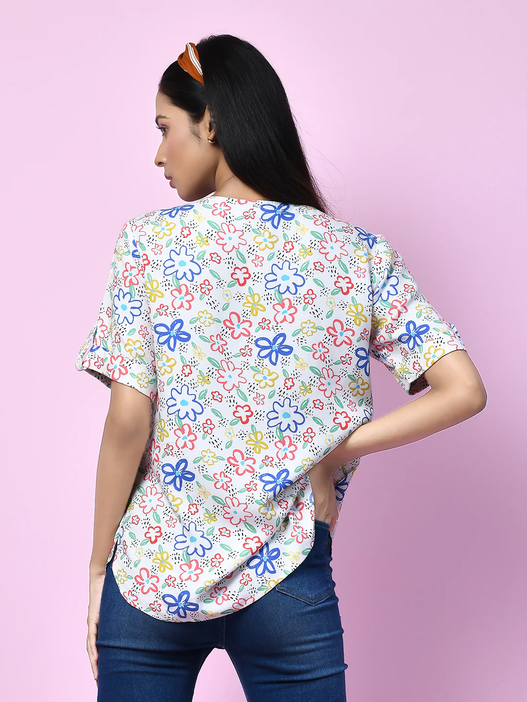 White Quirky Printed Regular Top - Image 4