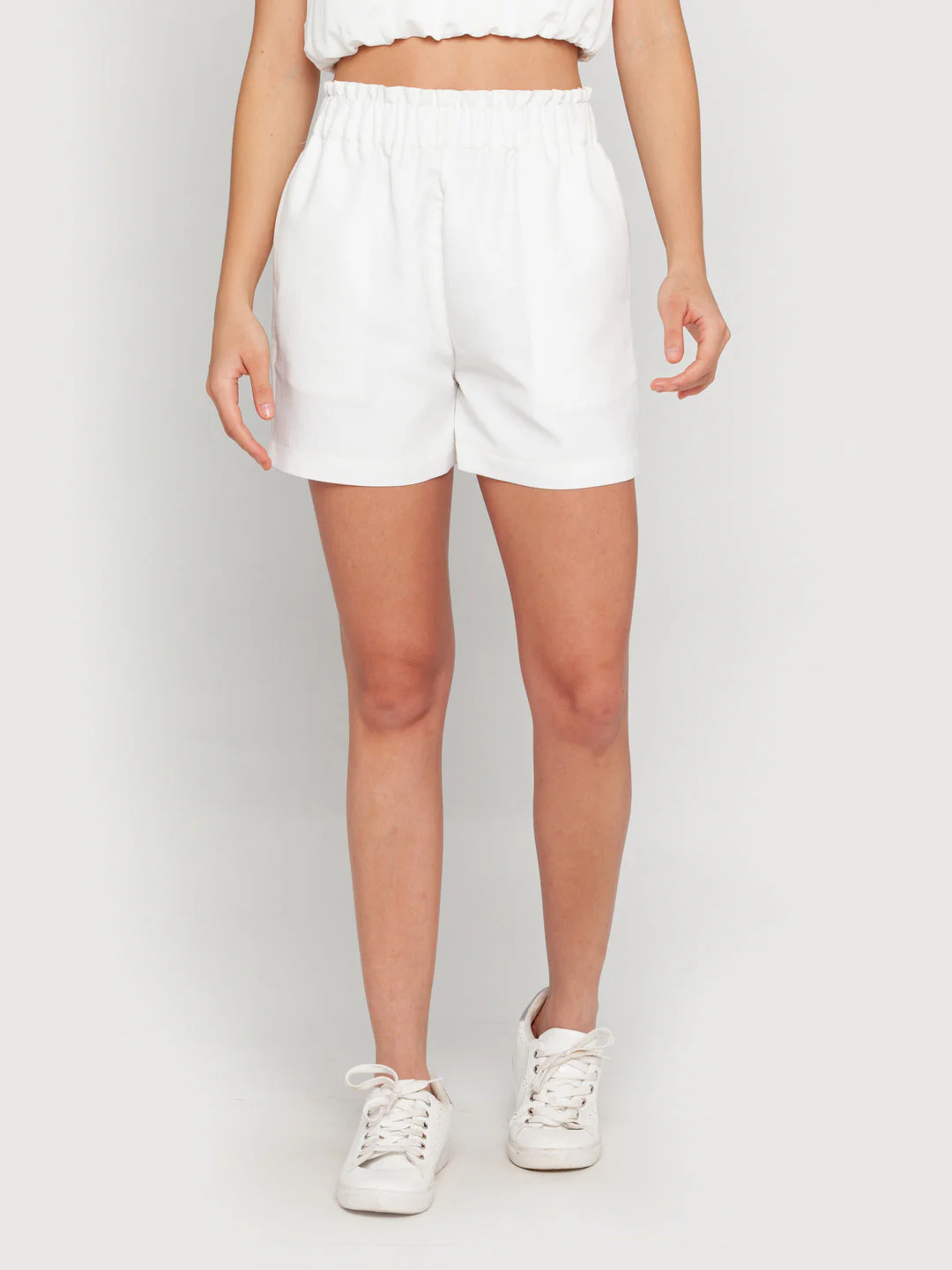 White Solid Elasticated bottom - Image 2