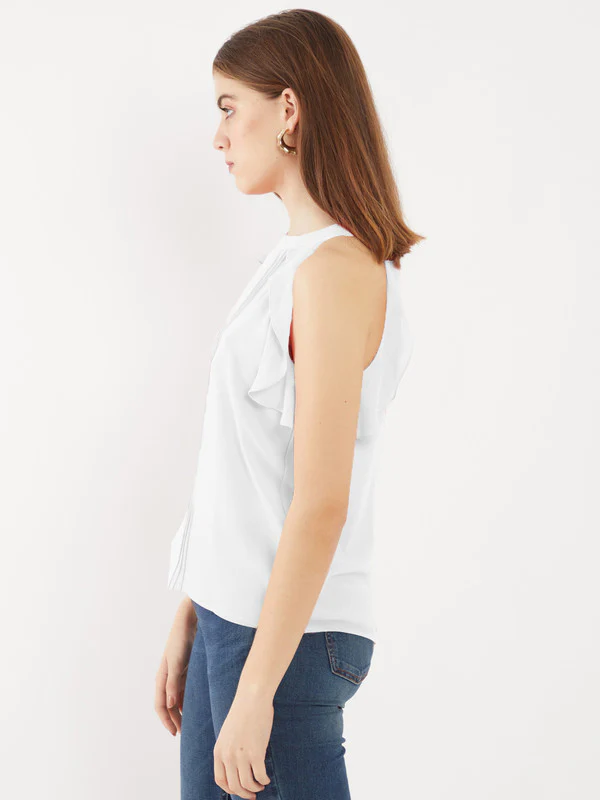 White Solid Regular Top - Image 4