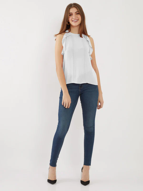 White Solid Regular Top - Image 6