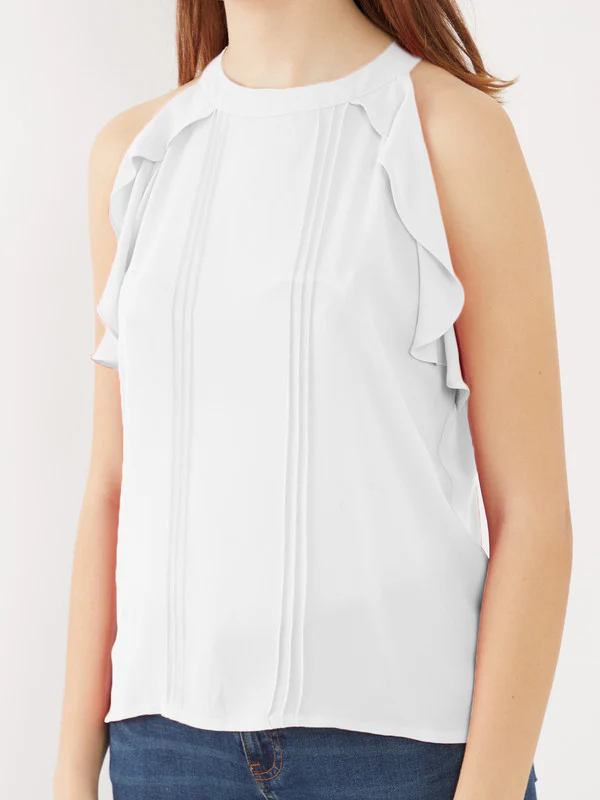 White Solid Regular Top - Image 7