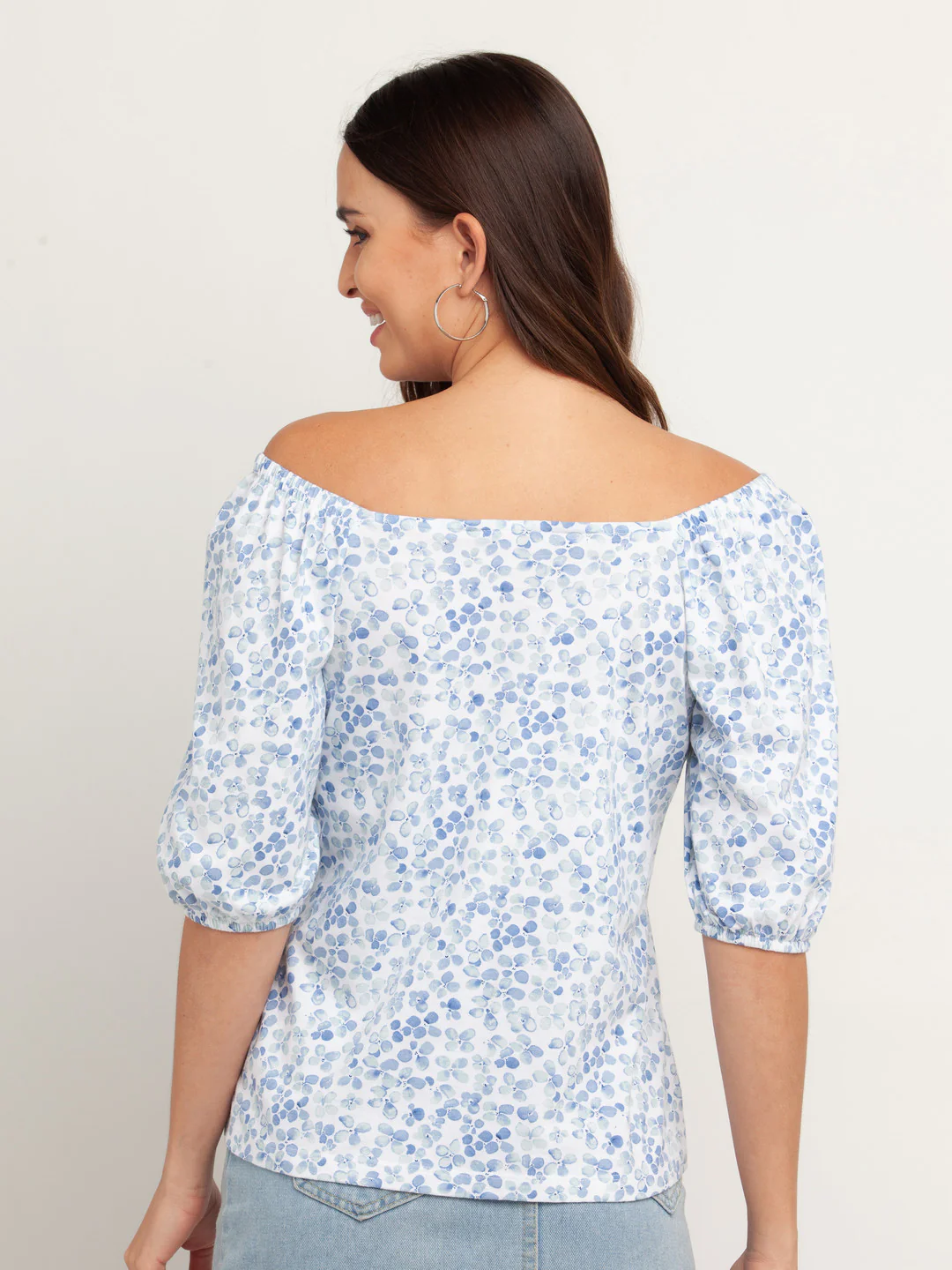 White Solid Short Sleeves Top - Image 4