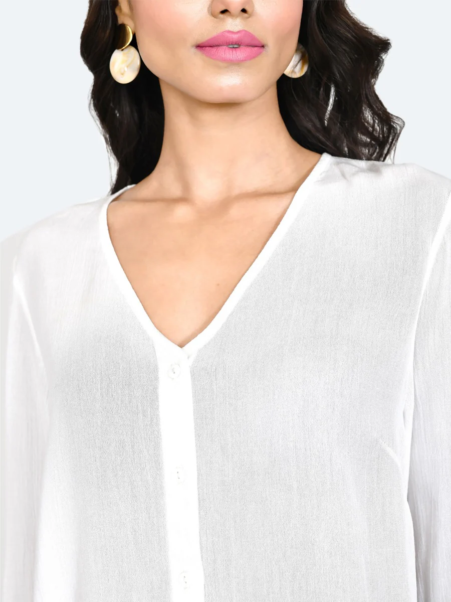 White Solid Straight Top - Image 6