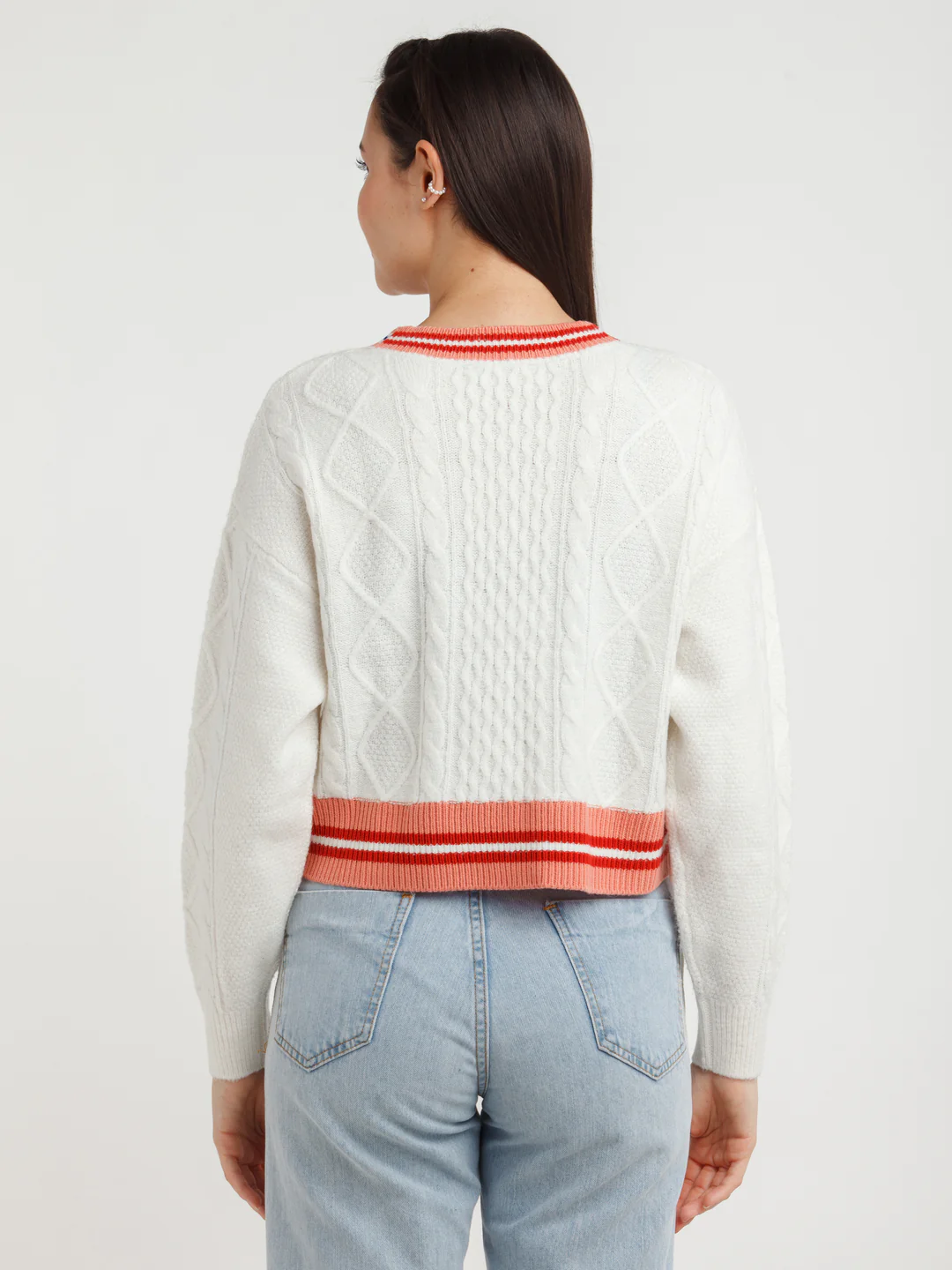 White Solid Sweater - Image 4