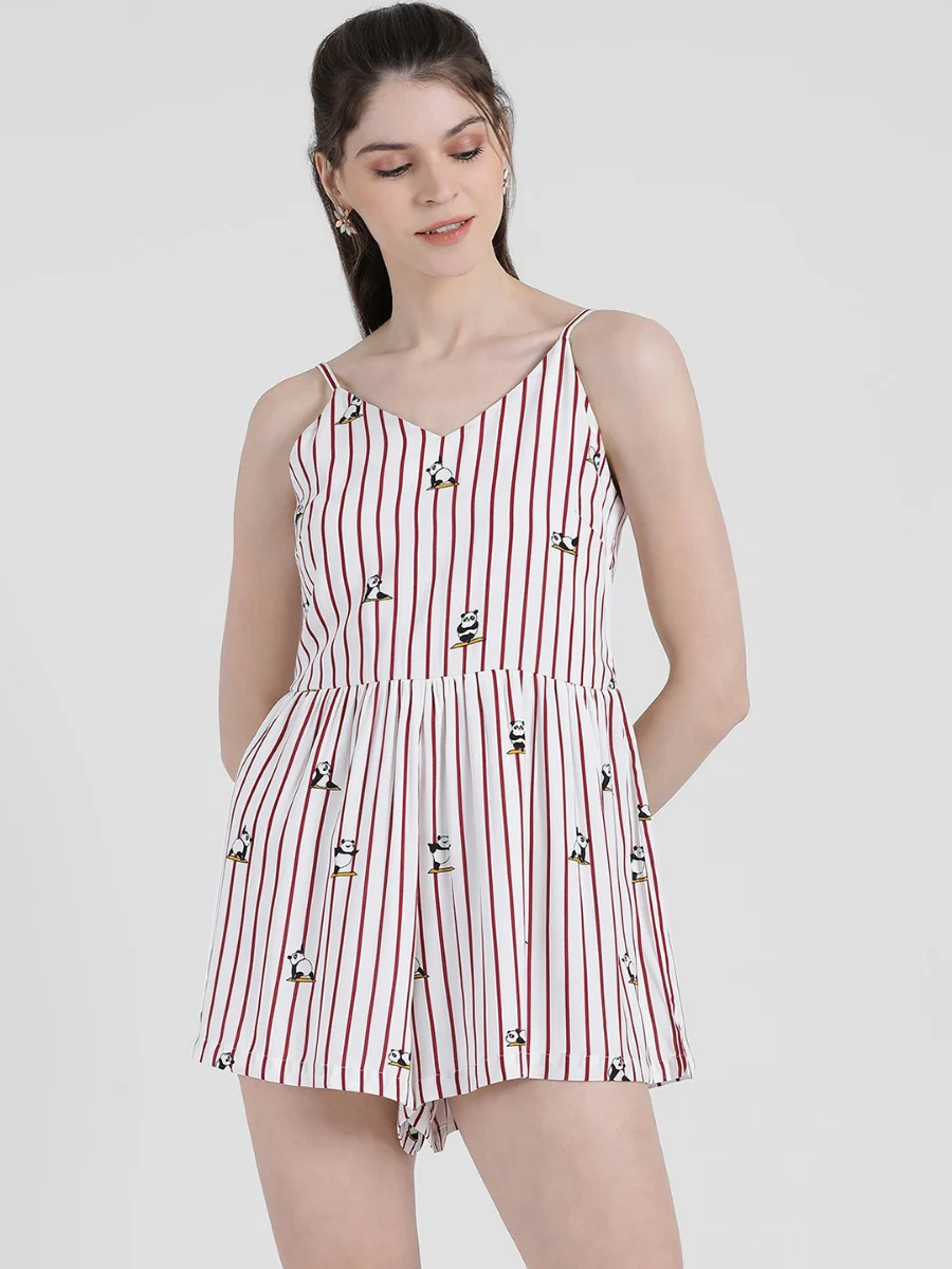 White Strappy Playsuit