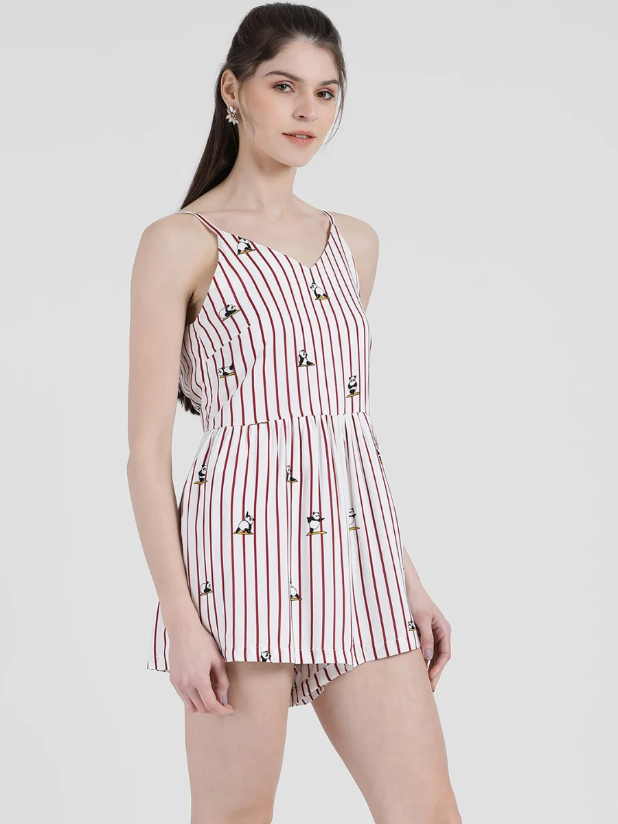 White Strappy Playsuit - Image 3