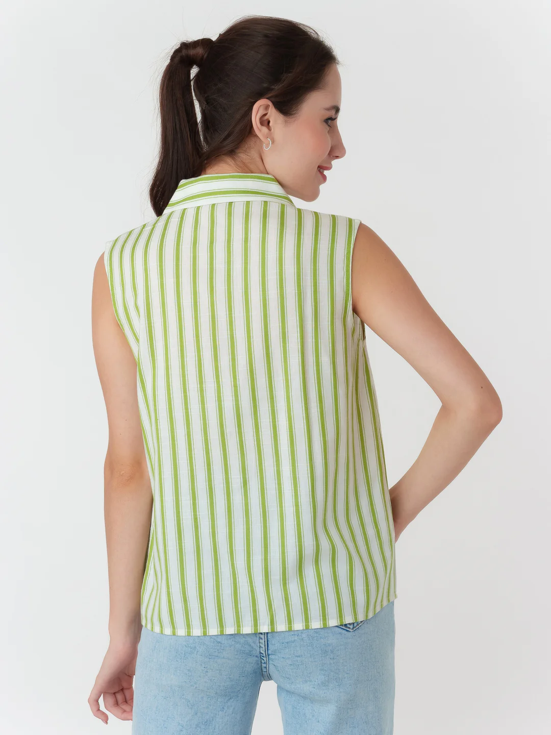 White Striped Regular Shirt - Image 4
