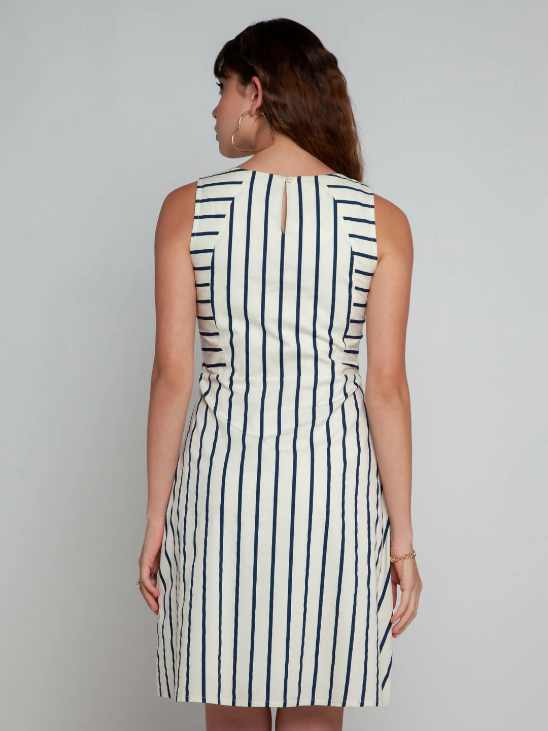 White Striped Short Dress - Image 4