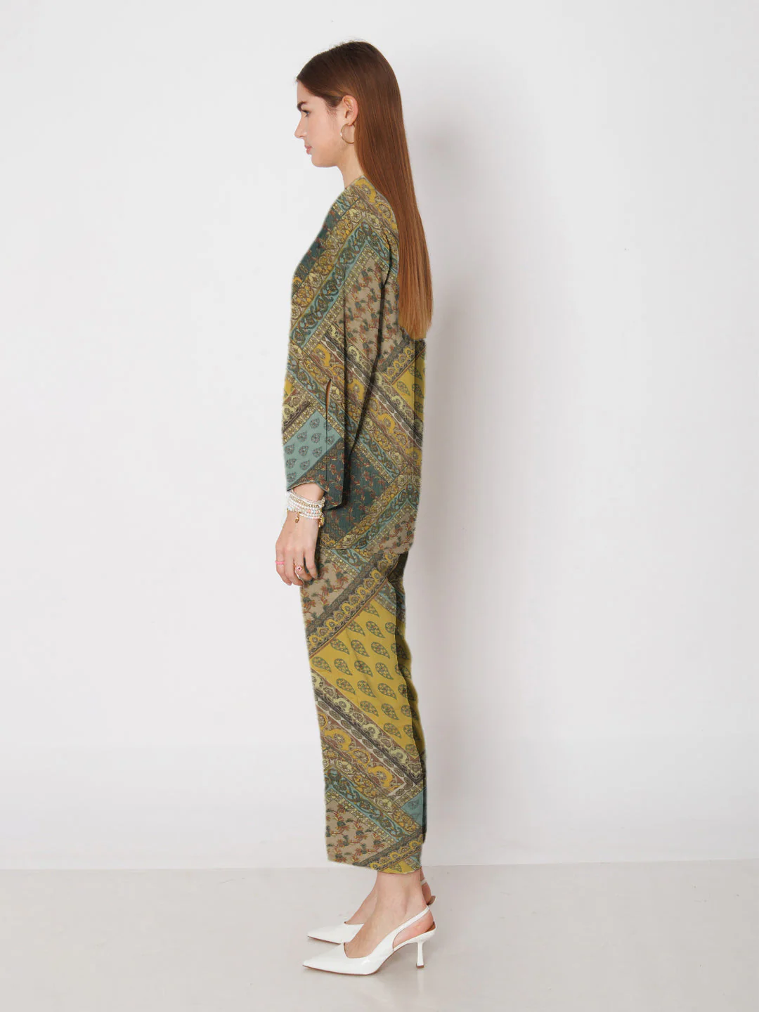 Yellow & Blue Printed Co-Ord Set - Image 3