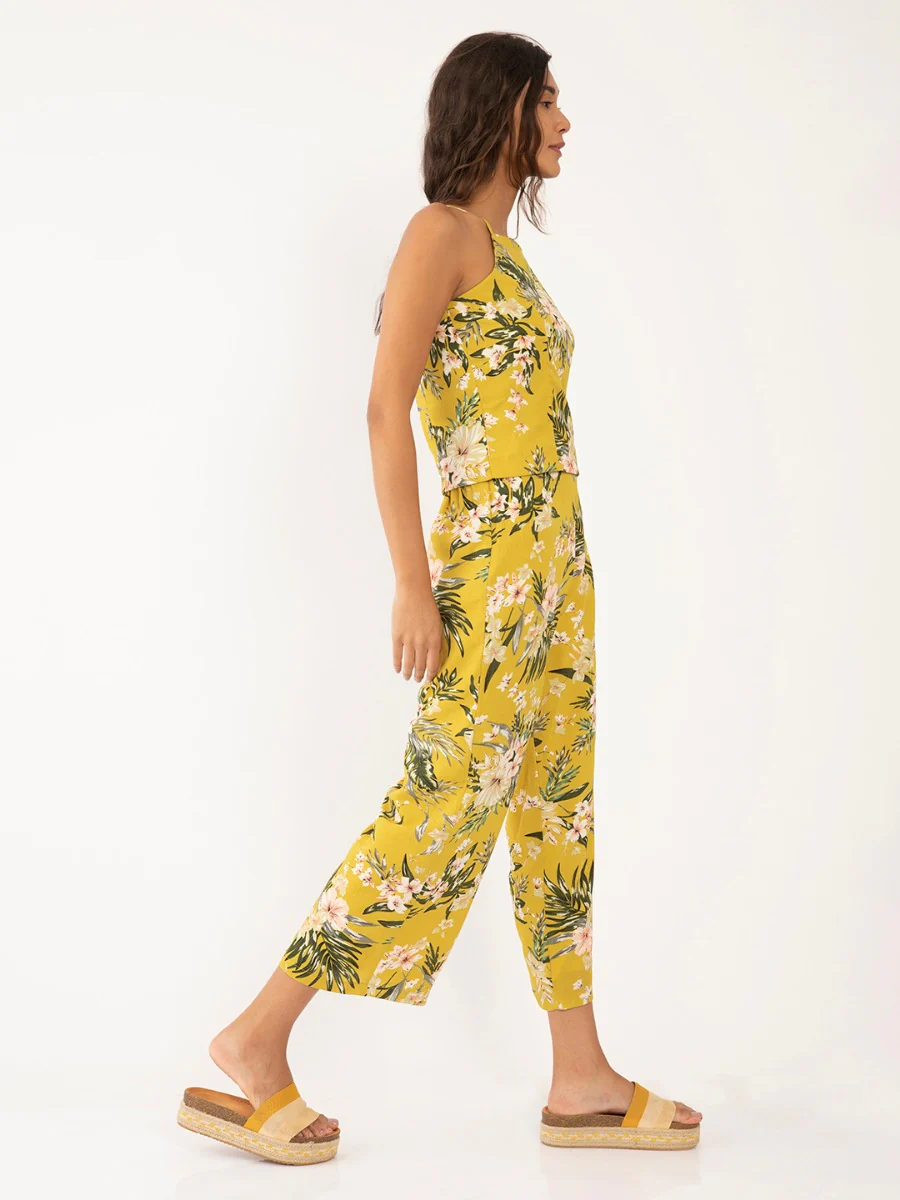 Yellow Floral Print Strappy Co-ords - Image 3