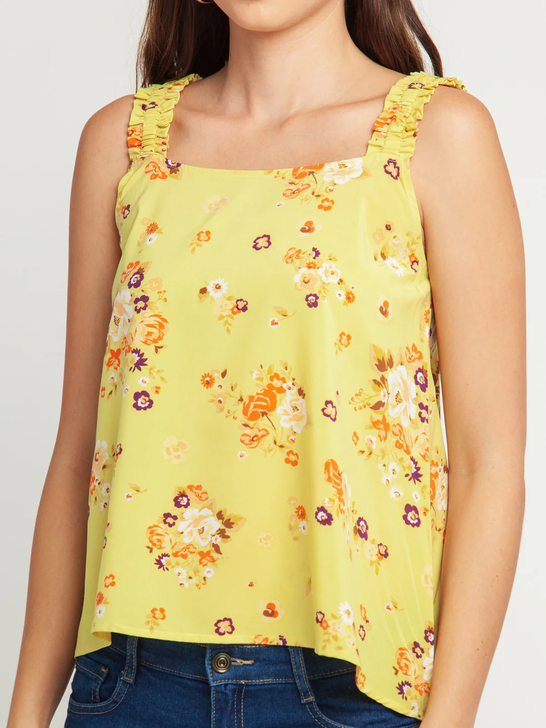 Yellow Printed Elasticated Top - Image 6