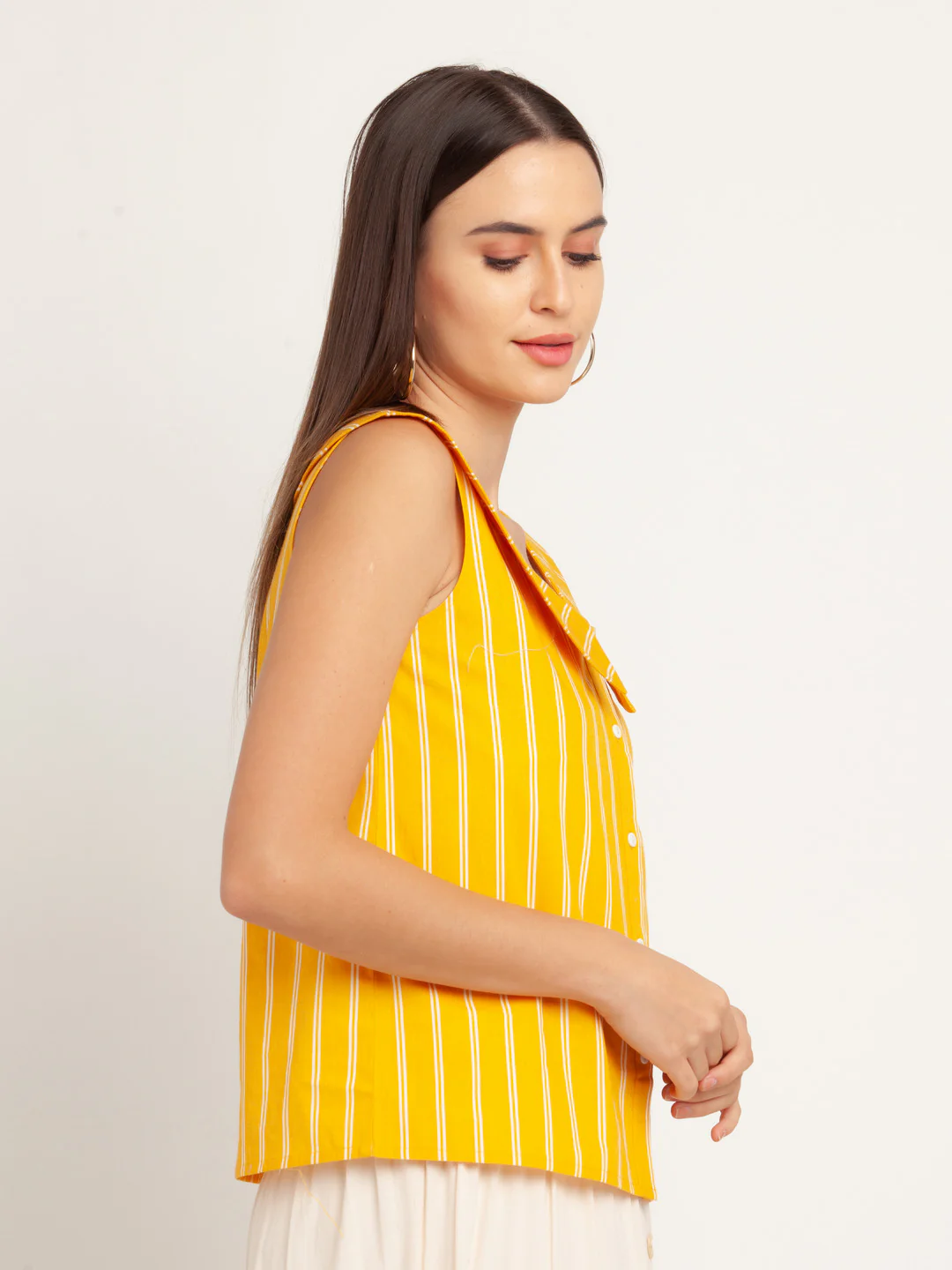 Yellow Printed Layered Top - Image 3