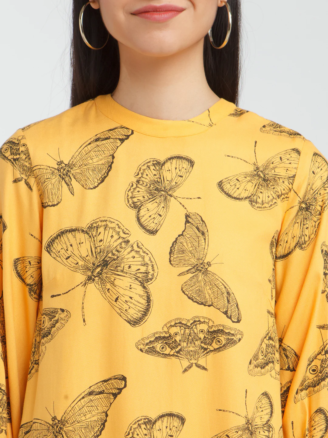 Yellow Printed Short Dress - Image 6