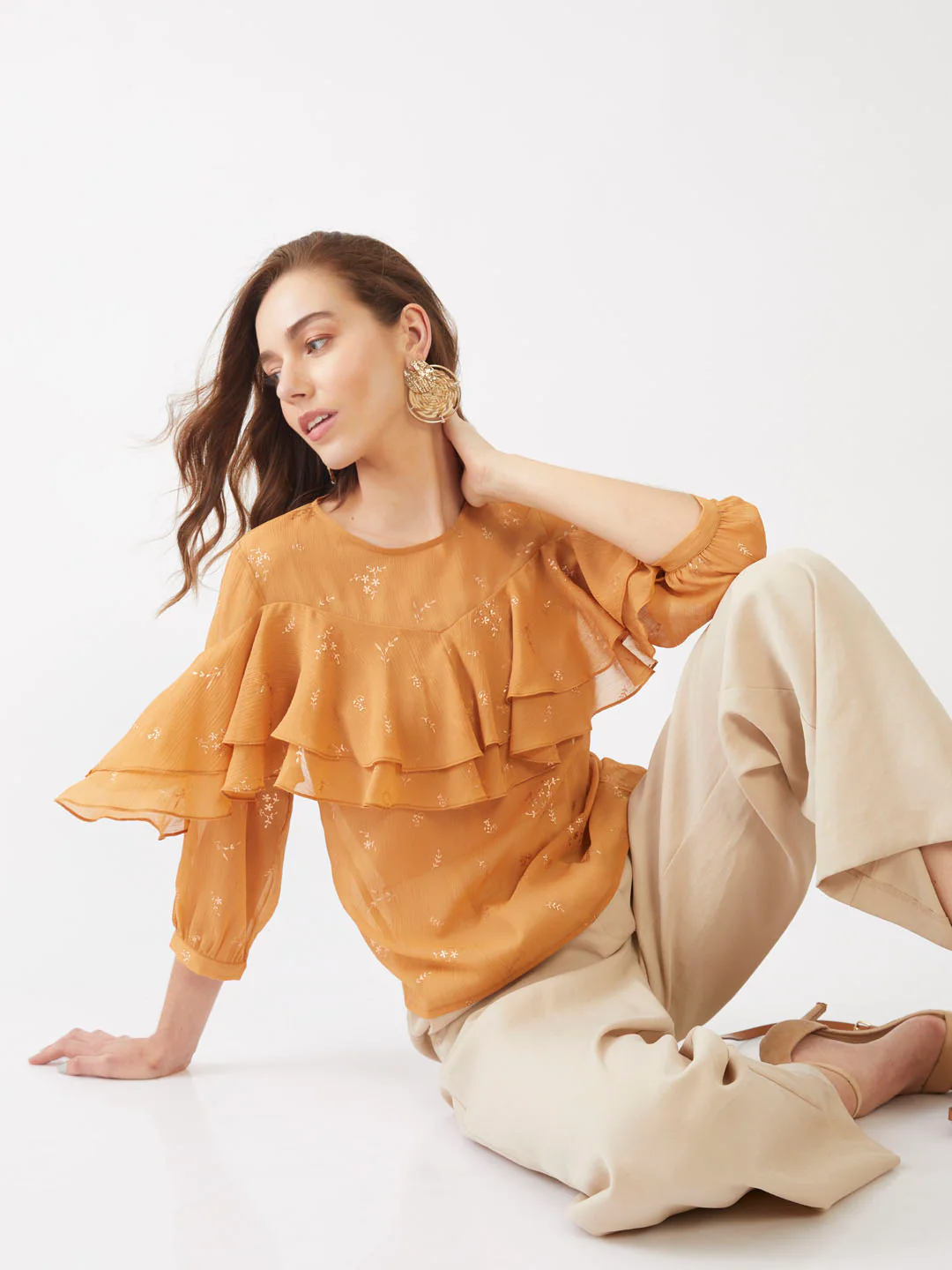 Yellow Printed Straight Top - Image 2