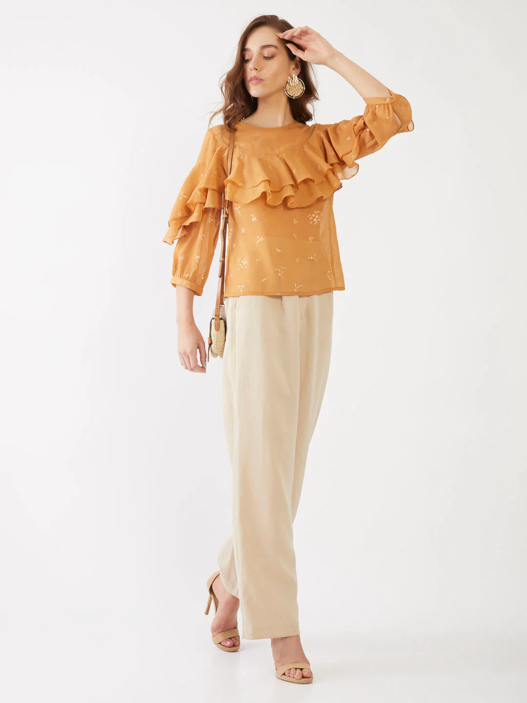 Yellow Printed Straight Top - Image 6