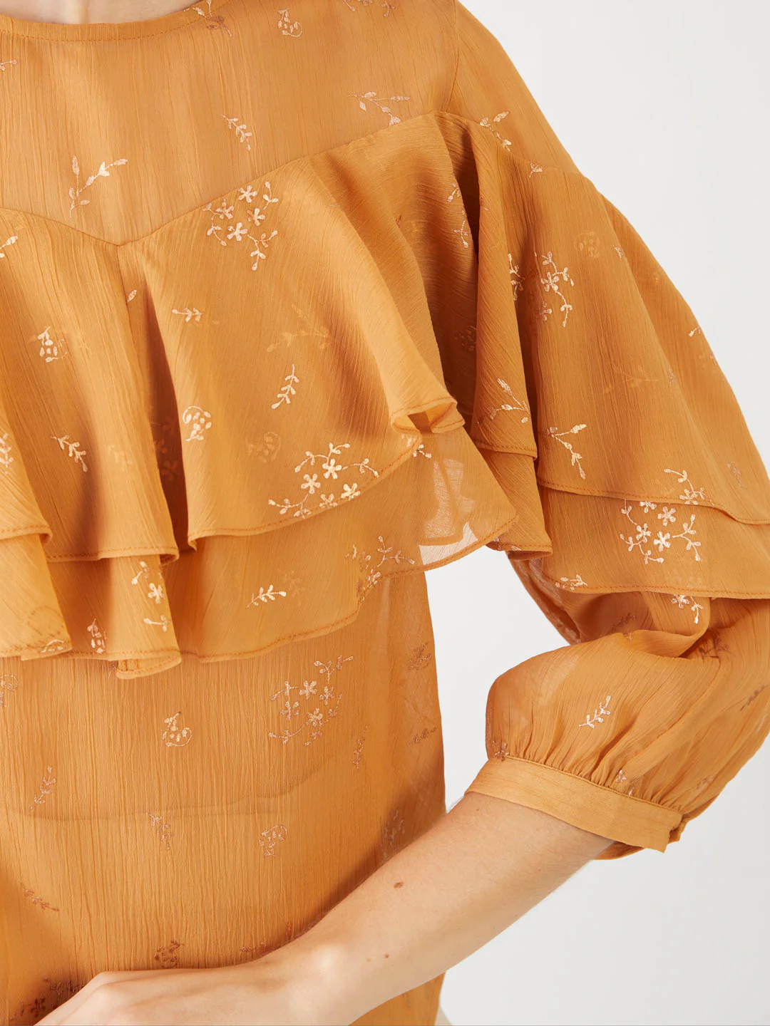 Yellow Printed Straight Top - Image 7