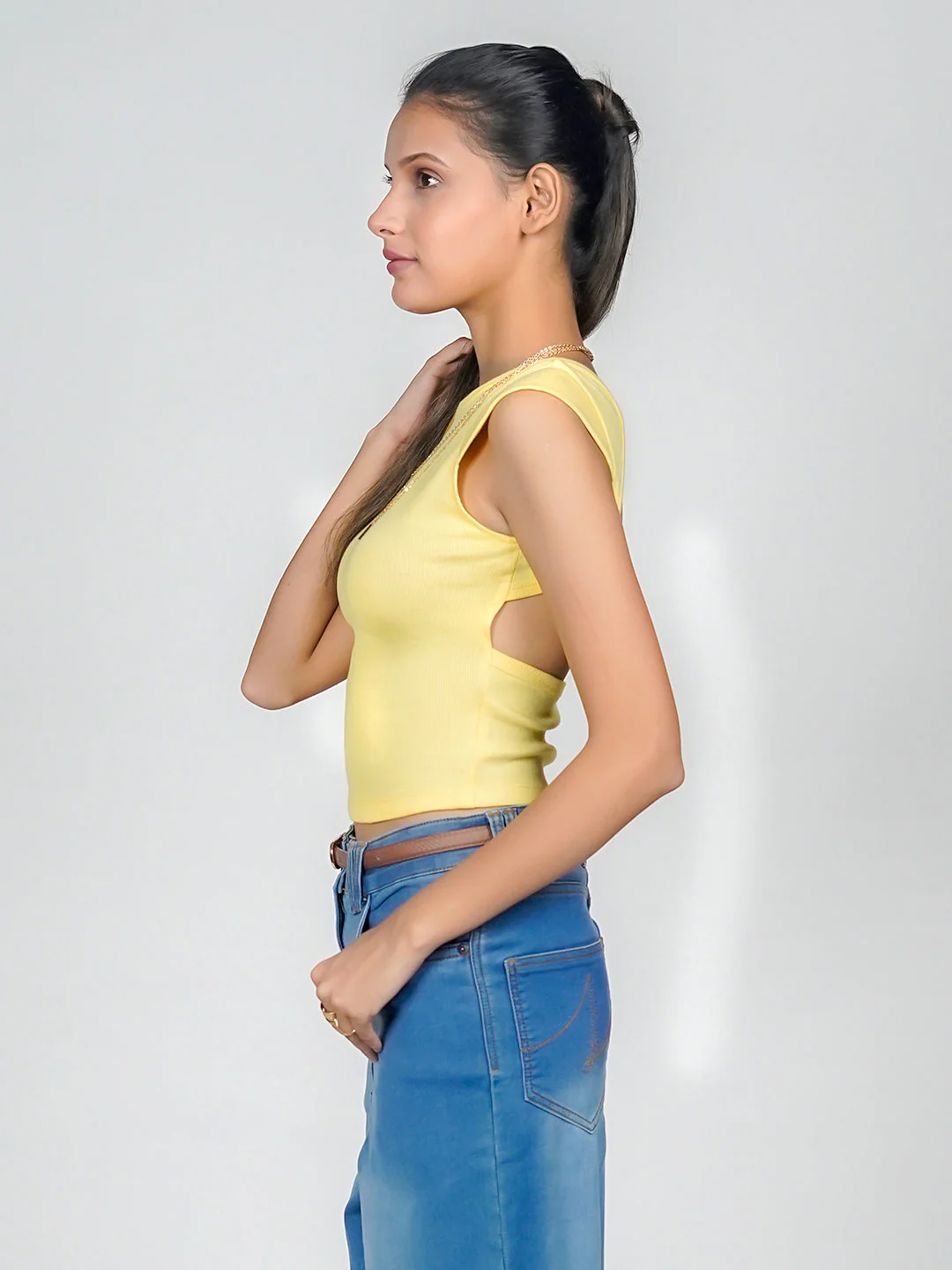 Yellow Solid Basic Top - Image 3