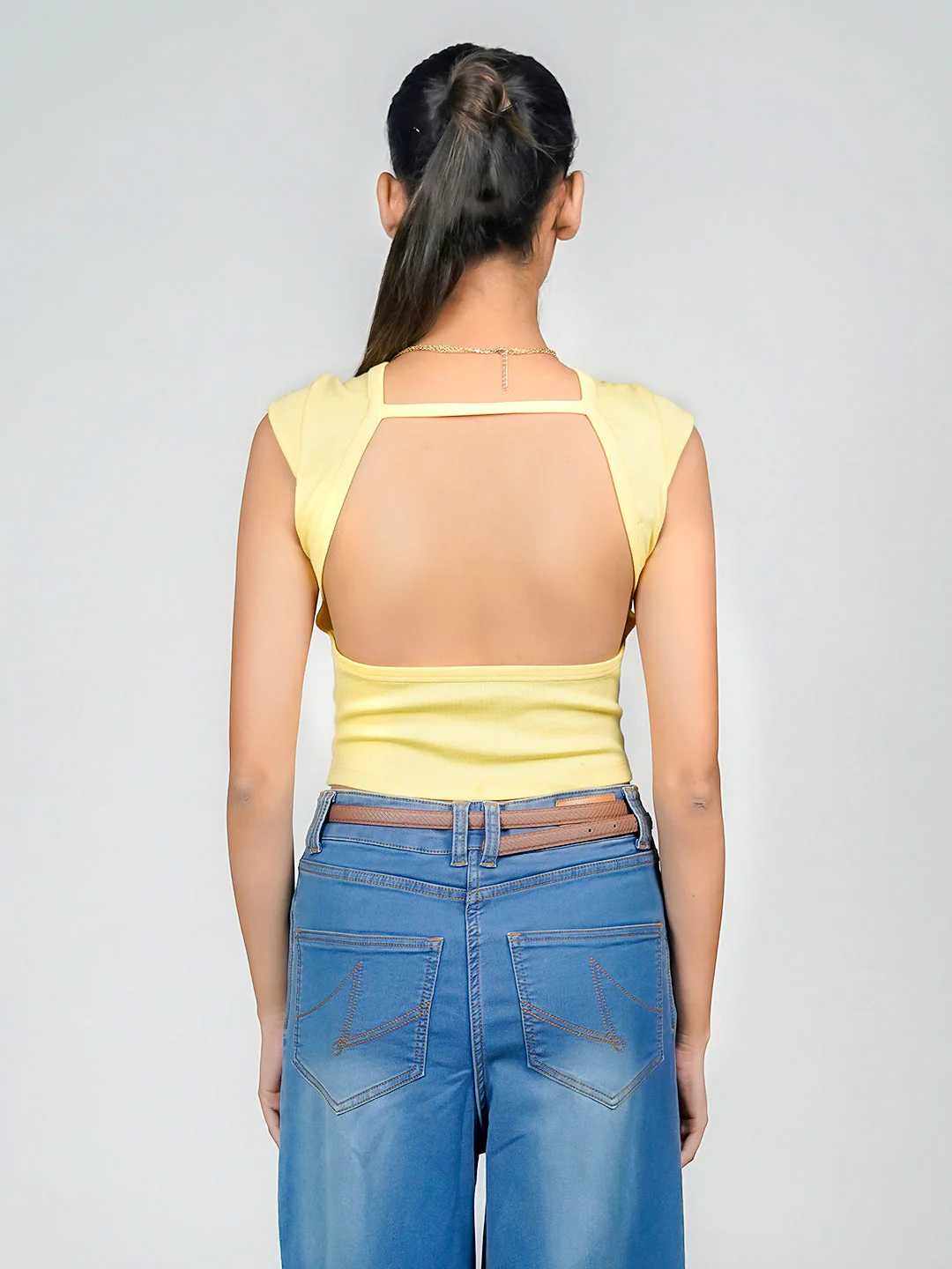 Yellow Solid Basic Top - Image 4