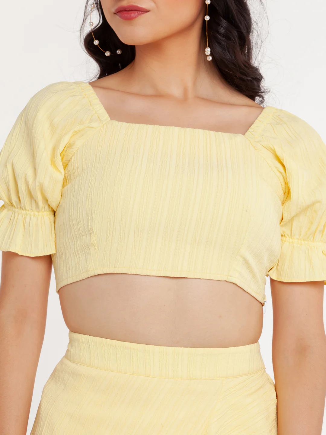 Yellow Solid Crop Top - Image 6