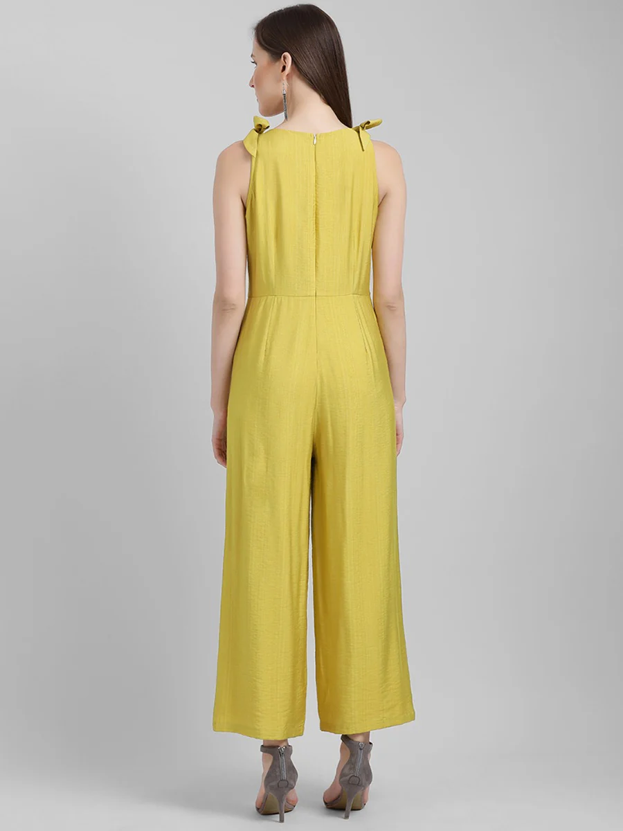 Yellow Solid Regular Jumpsuit - Image 5