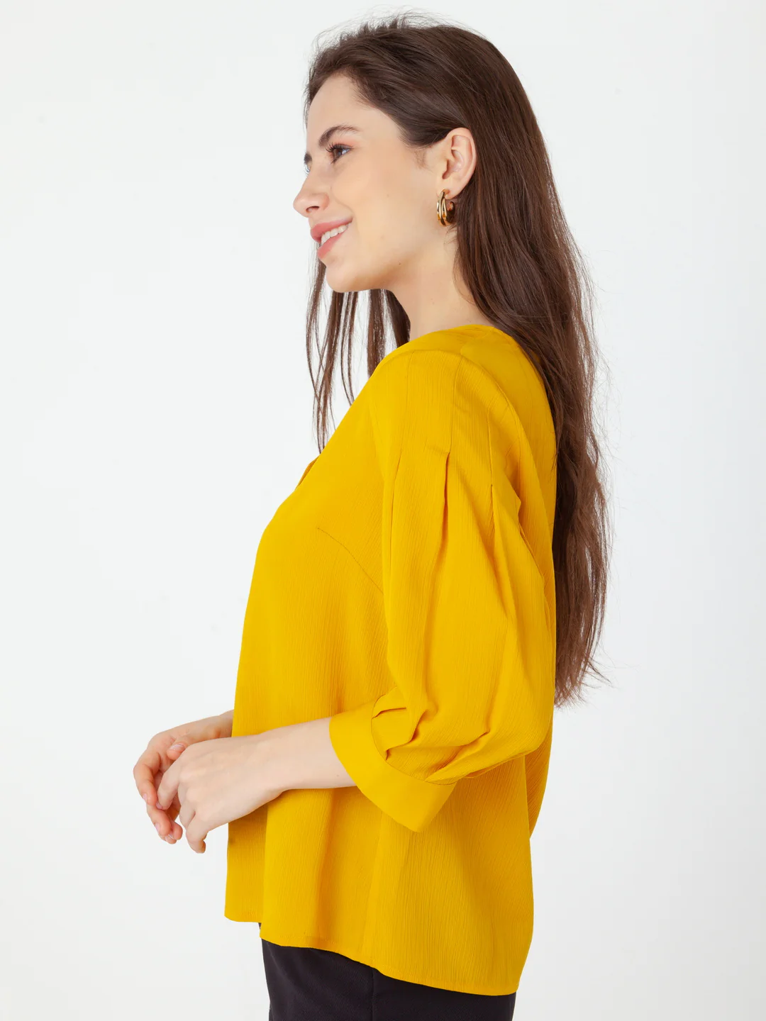 Yellow Solid Regular Top - Image 3