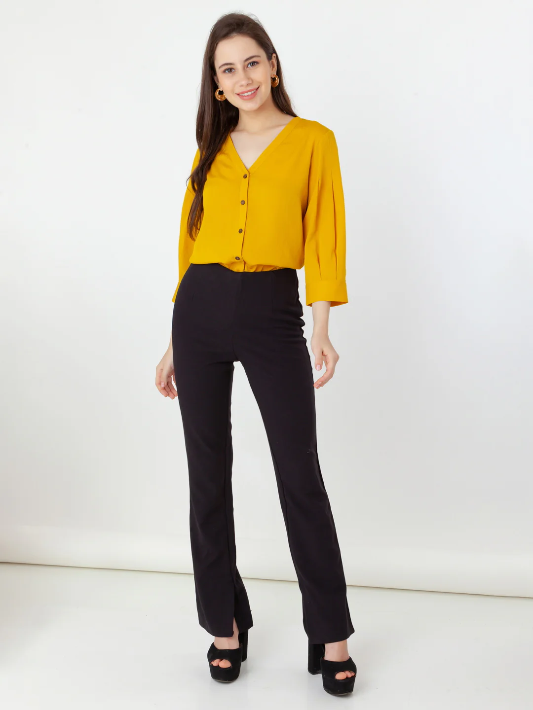 Yellow Solid Regular Top - Image 5