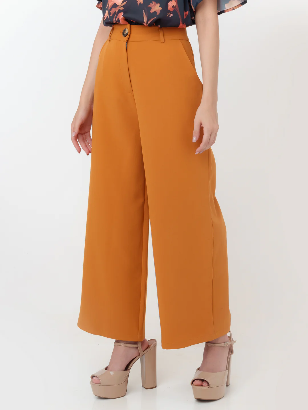 Yellow Solid Regular Trouser - Image 3