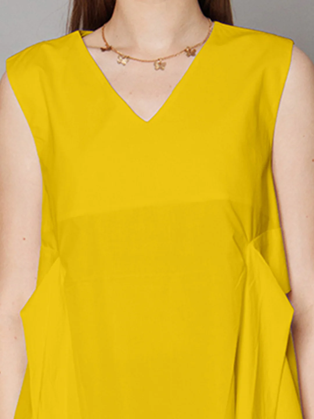 Yellow Solid Relaxed Fit Top - Image 4