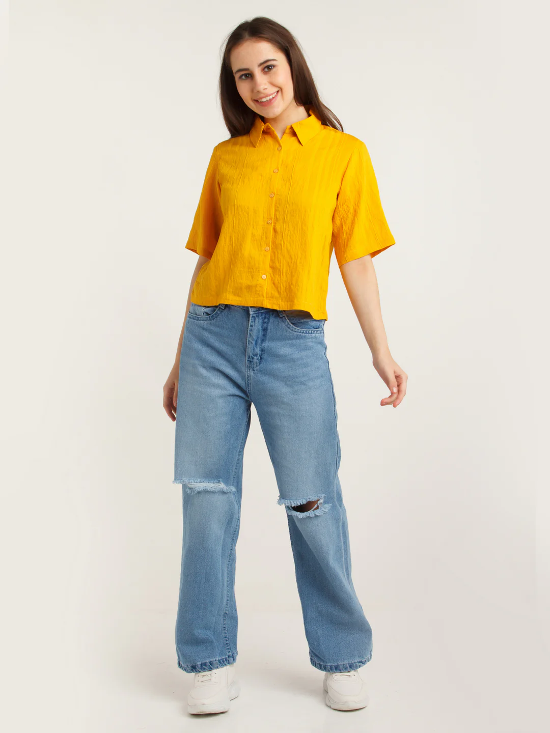 Yellow Solid Shirt - Image 5