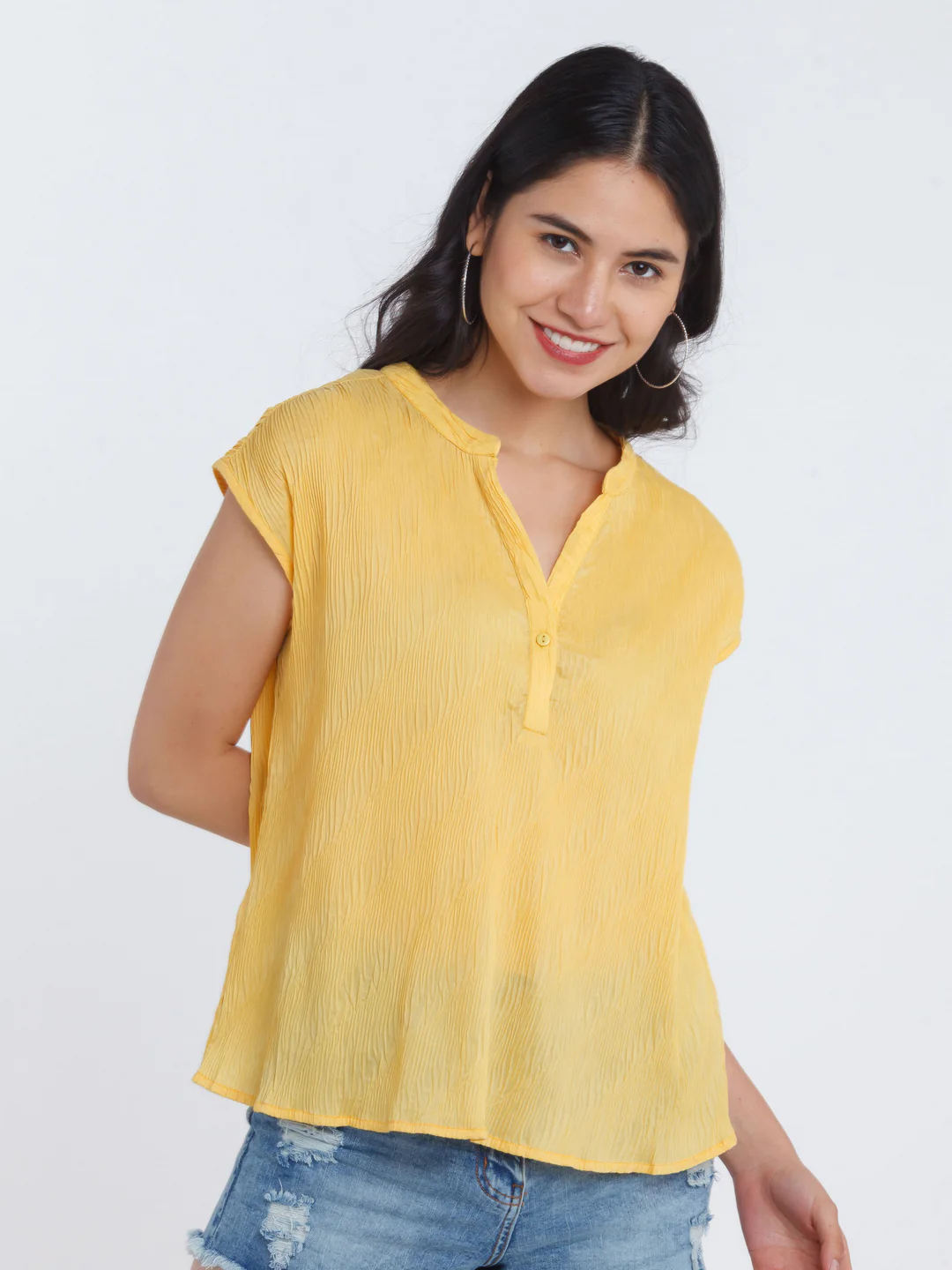 Yellow Solid Straight Top - Image 2