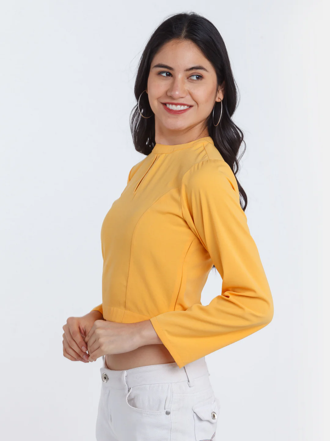 Yellow Solid Straight Top - Image 3